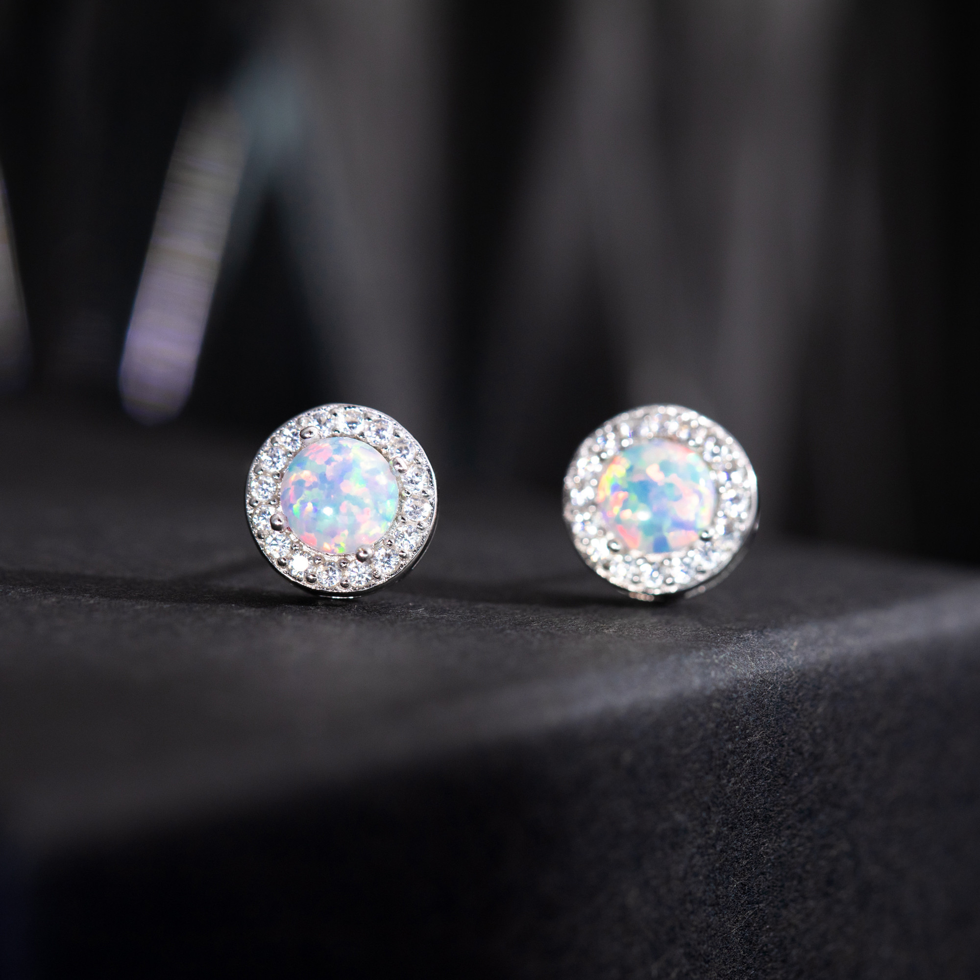 オパール ラウンド シルバー925 ピアス ss216 opal