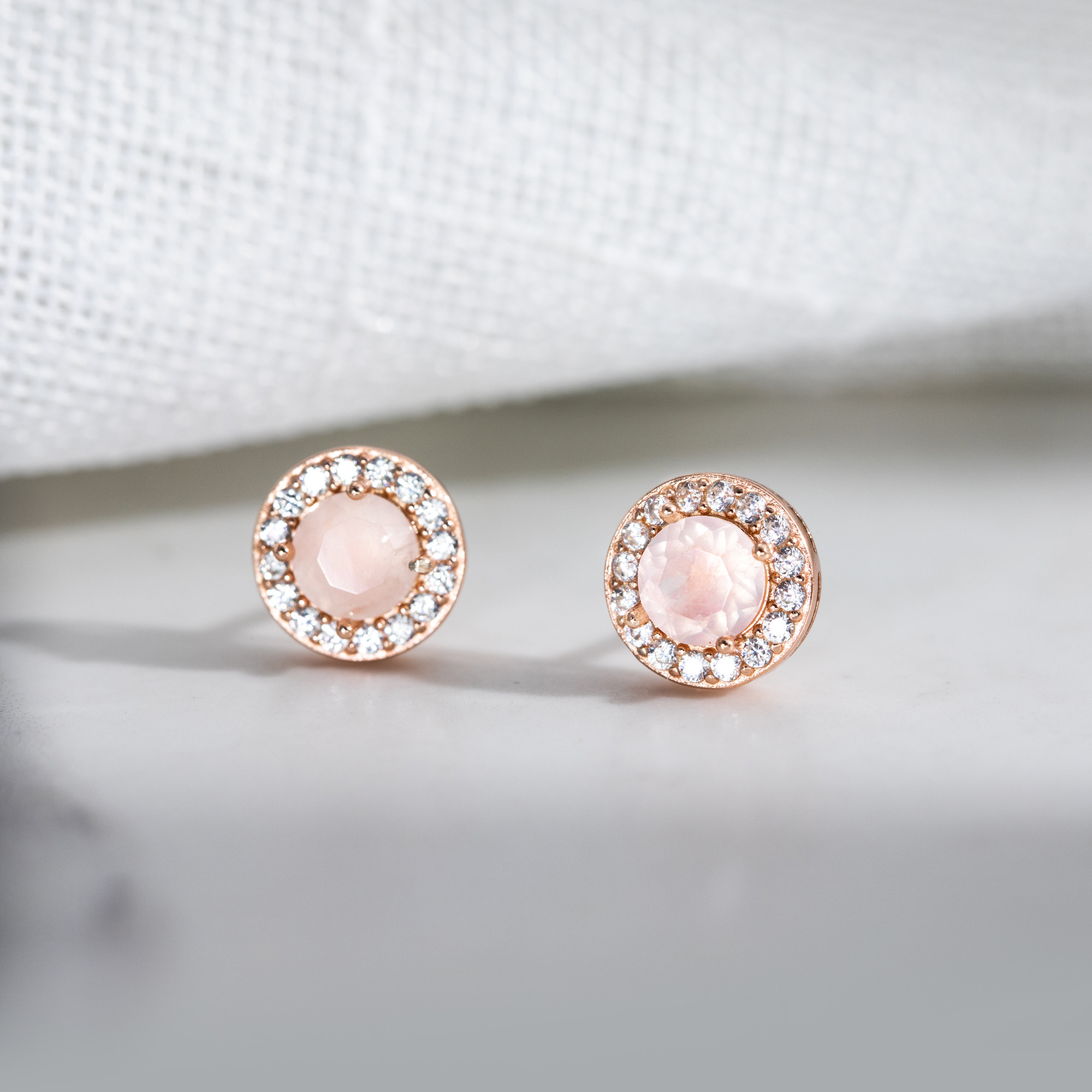 桜色 ローズクォーツ  シルバー925 ピアス ss216 rose quartz