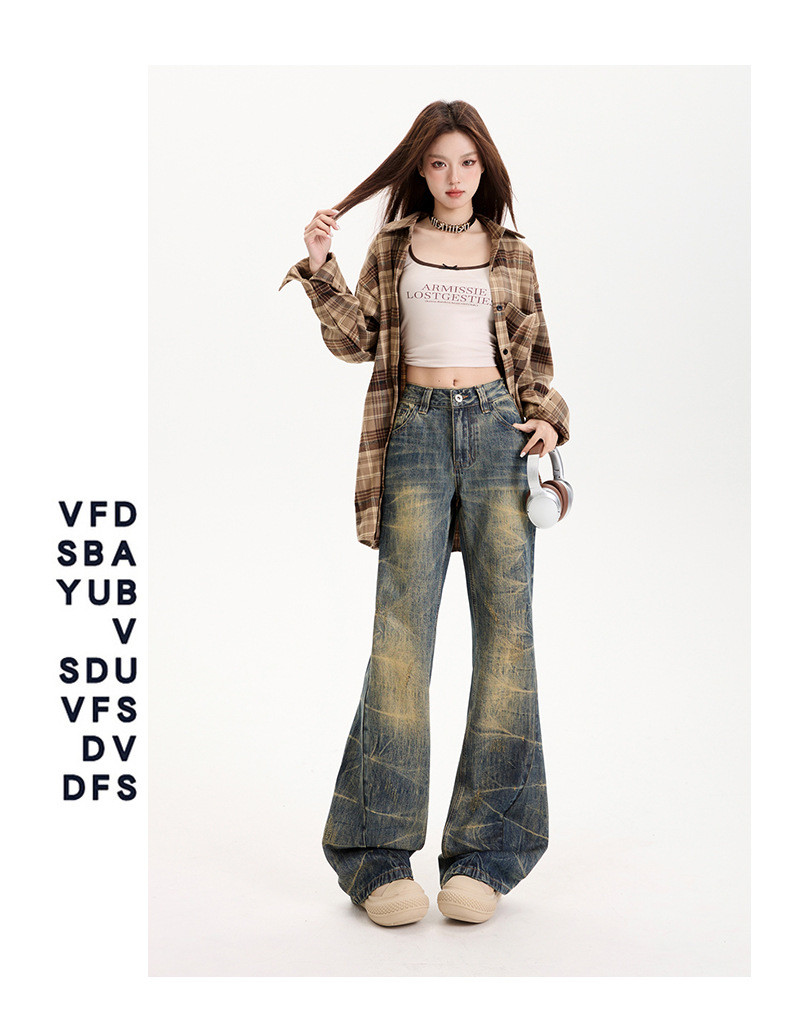 レディース通勤カジュアルルーズジーンズ100%綿【返品・交換可】品質最優先2547