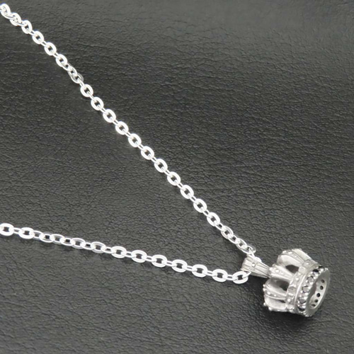 クラウンネックレス シルバー925 オニキス 【刻印無料