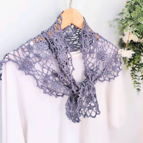 夢を編むパンダミナペルホネンanemoneブローチとレースいっぱいストール 夢を編むパンダ様専用ミナペルホネンanemoneブローチとレース