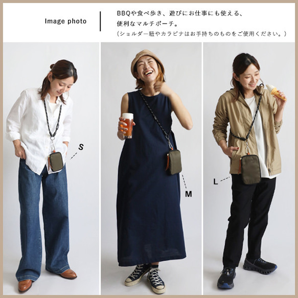 ⁂ラスト６　Mサイズ　クッション入り　ナイロン　キーケース　通帳　 キーリング　牛革レザー　軽量　クリスマス　S09E 8枚目の画像