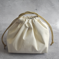 シンプルな洗える保冷保温ランチ巾着(コットン) 4枚目の画像