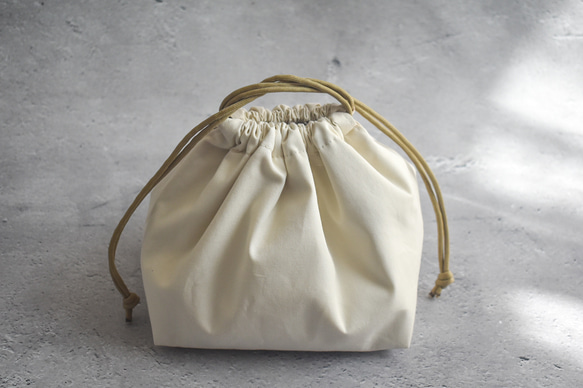 シンプルな洗える保冷保温ランチ巾着(コットン) 4枚目の画像