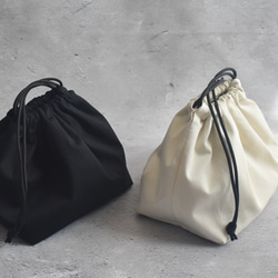 シンプルな洗える保冷保温ランチ巾着(コットン) 2枚目の画像