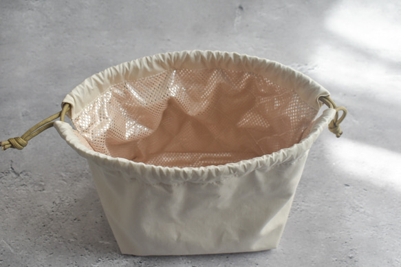 シンプルな洗える保冷保温ランチ巾着(コットン) 5枚目の画像