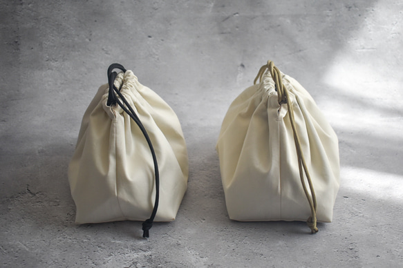 シンプルな洗える保冷保温ランチ巾着(コットン) 3枚目の画像