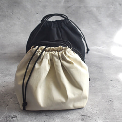 シンプルな洗える保冷保温ランチ巾着(コットン) 1枚目の画像