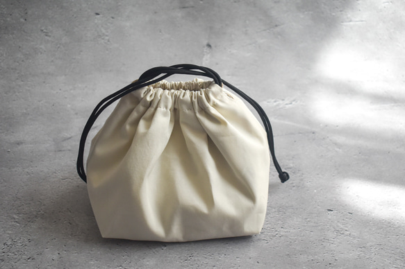 シンプルな洗える保冷保温ランチ巾着(コットン) 8枚目の画像