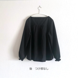 コットンブラウス　つけ襟　黒　セーラーカラー　Aライン　涼しい　軽い【受注製作】【送料無料】 9枚目の画像