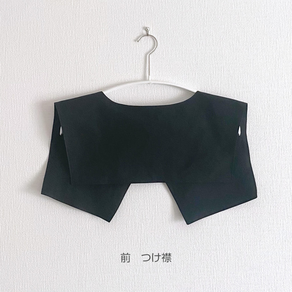 コットンブラウス　つけ襟　黒　セーラーカラー　Aライン　涼しい　軽い【受注製作】【送料無料】 10枚目の画像