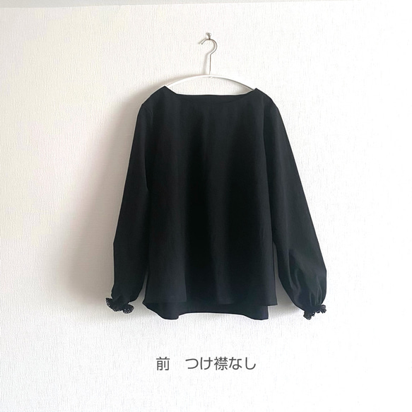 コットンブラウス　つけ襟　黒　セーラーカラー　Aライン　涼しい　軽い【受注製作】【送料無料】 8枚目の画像