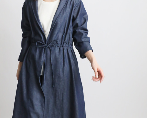 ラスト3 秋SALE へちま襟 ウエスト調節紐ギャザー 羽織り