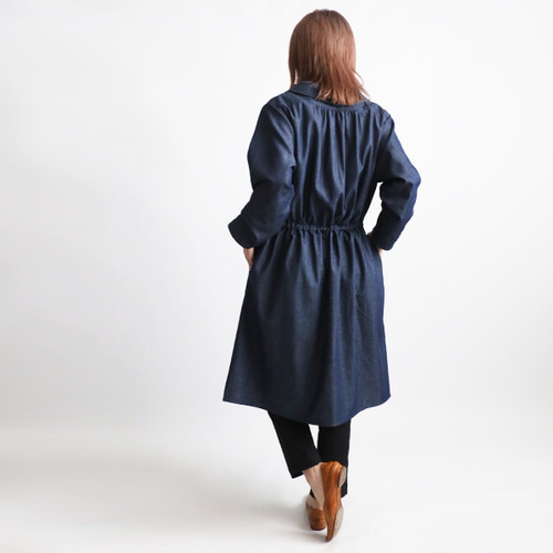 ラスト2 冬SALE へちま襟 ウエスト調節紐ギャザー 羽織りコート