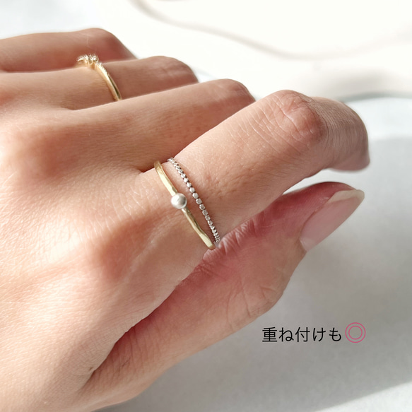【JORIE】極細1mm以下  silver925 tsubuリング 4枚目の画像