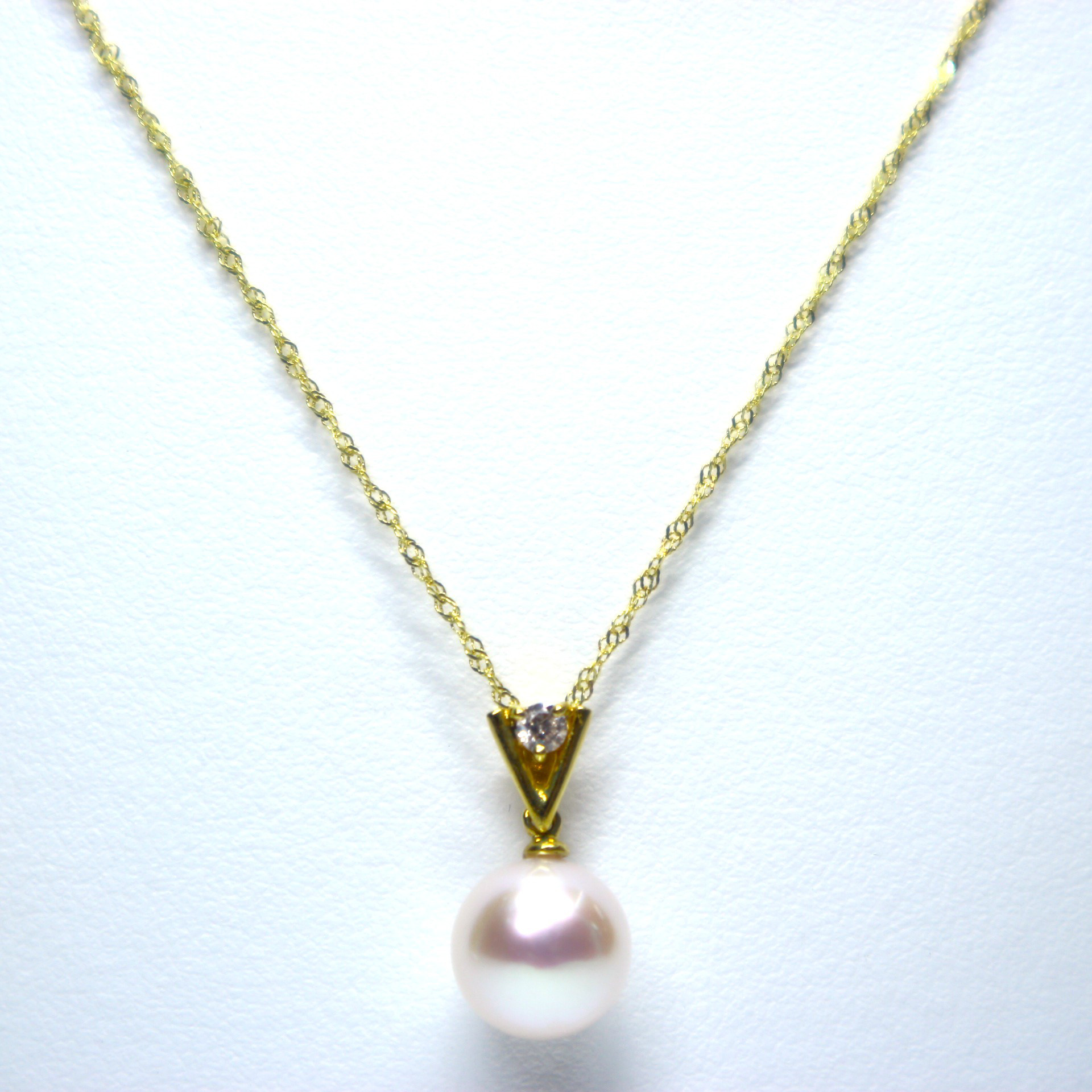 K18アコヤ真珠ペンダント㊲（8.0mm珠)