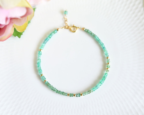 希少✧高品質✧ザンビア産エメラルドブレスレット✧14kgf 綺麗 ザンビア産エメラルド14kgfブレスレット☆ - メルカリ