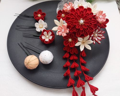 つまみ細工 七五三髪飾り 成人式髪飾り つまみ細工の髪飾り 七五三 成人式 かんざし Suemaru 通販 19326058