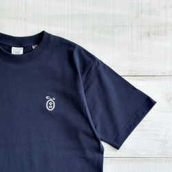 フラワーブローチ Tシャツ（ネイビー）【在庫限り】 9枚目の画像