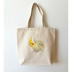 値下げ！ハンドメイド 鳥(ウロコインコ)の刺繍 デカめトートバッグ 薄いカーキ色 Amazon.co.jp: トートバッグ セキセイインコ 二匹 鳥柄 エコ