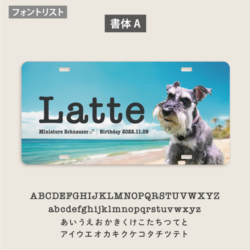 夏限定！青い海のペットカートネームプレート ＋500円で多頭OK 犬