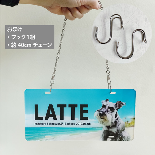 夏限定！青い海のペットカートネームプレート ＋500円で多頭OK 犬