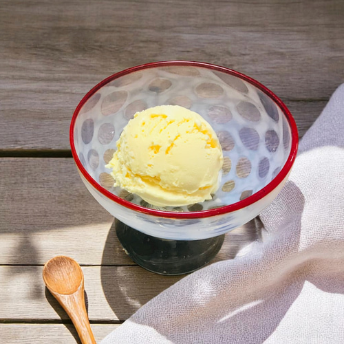 セット＞大正時代 水玉紋様 氷コップ 赤 ＋ クロスハート