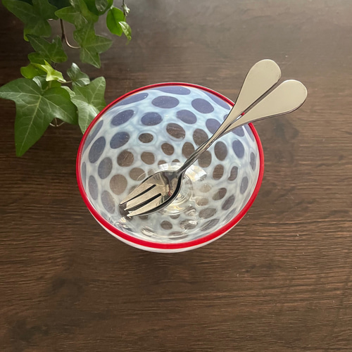 氷コップ 水玉紋様 赤 アンティーク 大正ロマン② 氷コップ 水玉紋様 赤 アンティーク 大正ロマン②