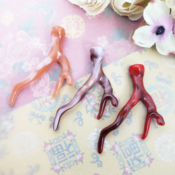 6個 珊瑚風 サンゴ 枝サンゴ アクリル 枝 ツノ 角 模造 アクリルビーズ