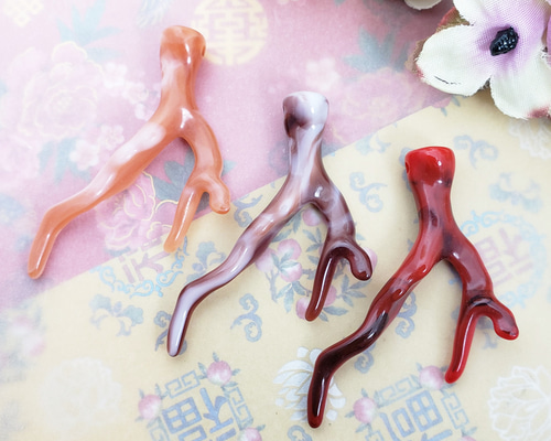 珊瑚　枝？ 6個 珊瑚風 サンゴ 枝サンゴ アクリル 枝 ツノ 角 模造 アクリル