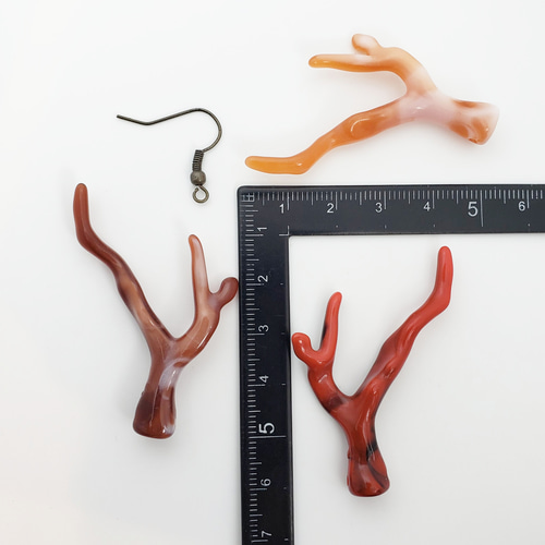 6個 珊瑚風 サンゴ 枝サンゴ アクリル 枝 ツノ 角 模造 アクリルビーズ