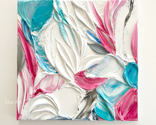 【原画】現代アート/キャンバス/絵画/インテリア/アート/モダン 原画L・Garden・トロピカル/モダンアート・北欧 インテリア キャンバス