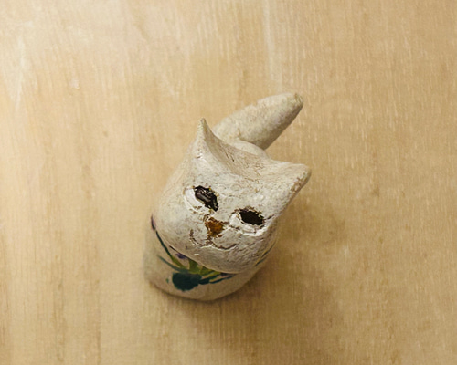 ネズミ　ねこ　陶器　オブジェ　置物　インテリア　工芸品　美術品　A2714 addcd5f67f8db1ce3d301185aa9bae