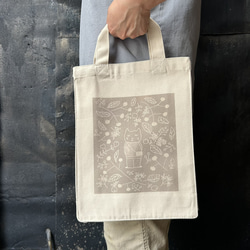 貓花手提袋 Z-2006-A 棉質 12oz 第2張的照片