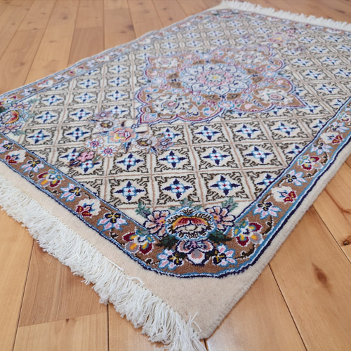 ペルシャ絨毯 ナイン産 ノーラ 玄関マット 94x63cm ジョーシャ