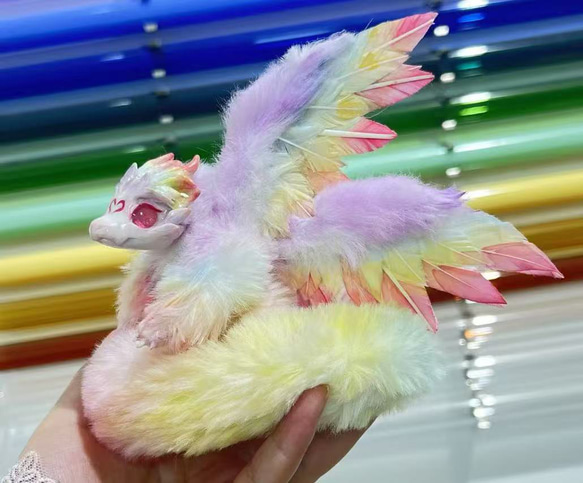 不思議な動物 美しい虹のドラゴン ぬいぐるみ yizhangshui 通販