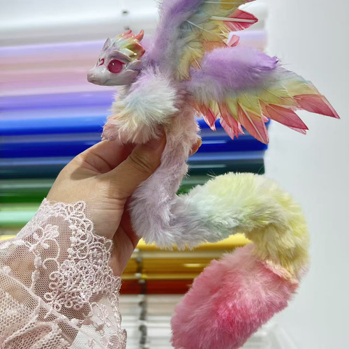 不思議な動物 美しい虹のドラゴン ぬいぐるみ yizhangshui 通販