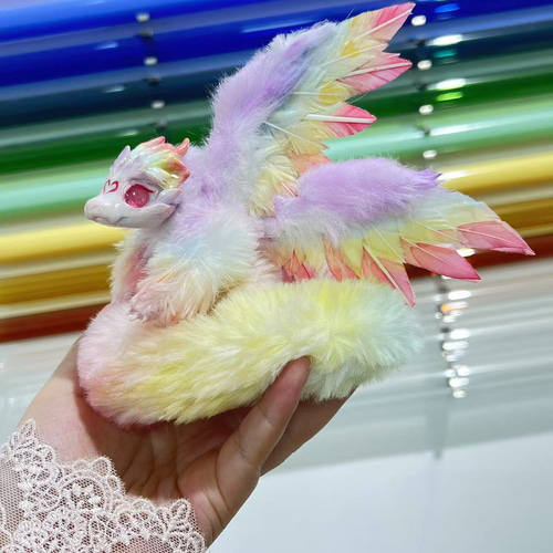不思議な動物 美しい虹のドラゴン ぬいぐるみ yizhangshui 通販