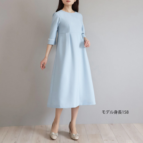 オケージョンシーンに◎】グログランリボン付き ハイウエスト切り替え