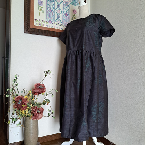 着物リメイクワンピース （ハンドメイド 着物リメイク 正絹 総