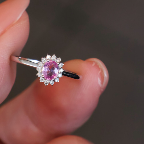 ピンクサファイアリングk18 5311 指輪・リング パール大好き(購入前に  