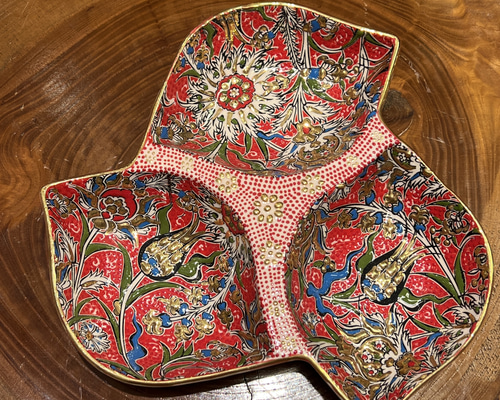 トルコセラミック花柄三つ仕切り飾り皿 薬味皿・豆皿 トルコ製 通販