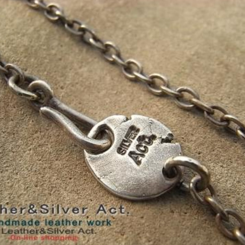 Leather&Silver Act. ハンドメイド シルバーネックレス メンズ