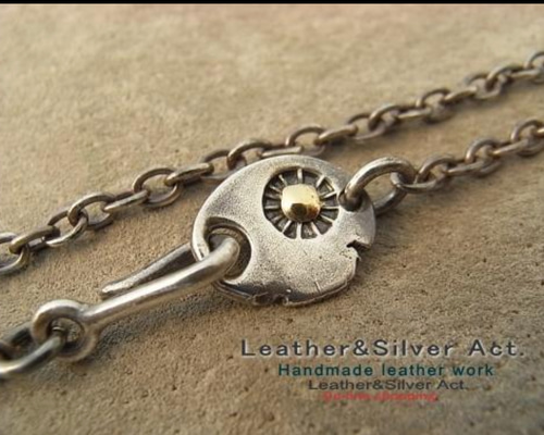 Leather&Silver Act. ハンドメイド シルバーネックレス メンズ