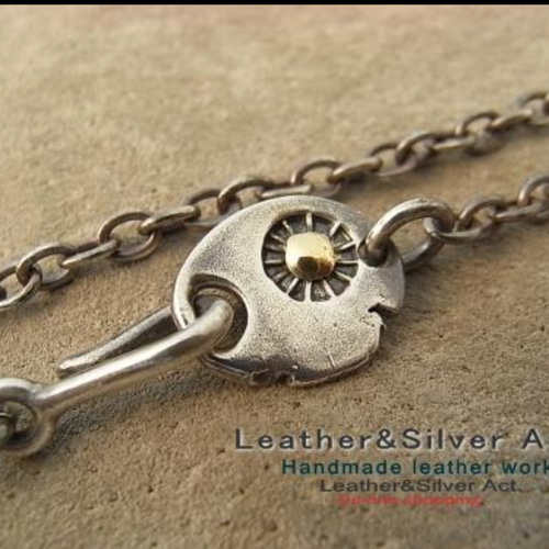 Leather&Silver Act. ハンドメイド シルバーネックレス メンズ