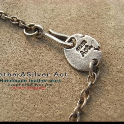 Leather&Silver Act. ハンドメイド シルバーネックレス メンズ