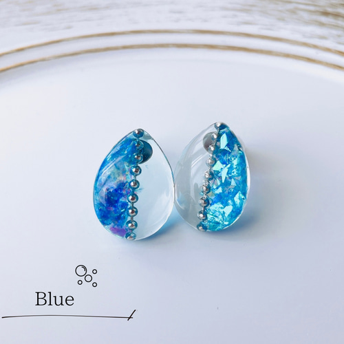 レジン》ピアス / 人魚の涙 ピアス（スタッド・一粒） みやこの魔法店