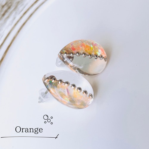 レジン》ピアス / 人魚の涙 ピアス（スタッド・一粒） みやこの魔法店