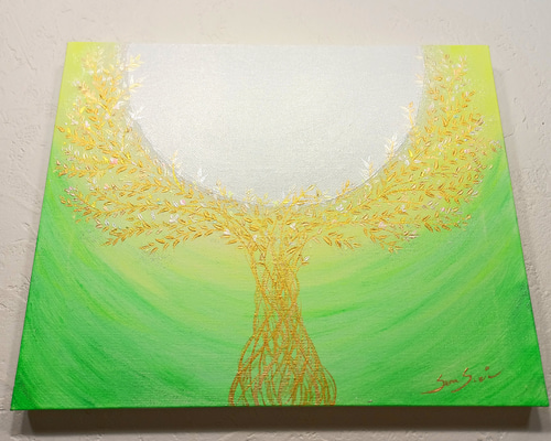 「未來樹」開運絵画　波動絵　手描き　額付き　 一点物 未來樹」開運絵画 波動絵 手描き 額付き 一点物 【公式通販】