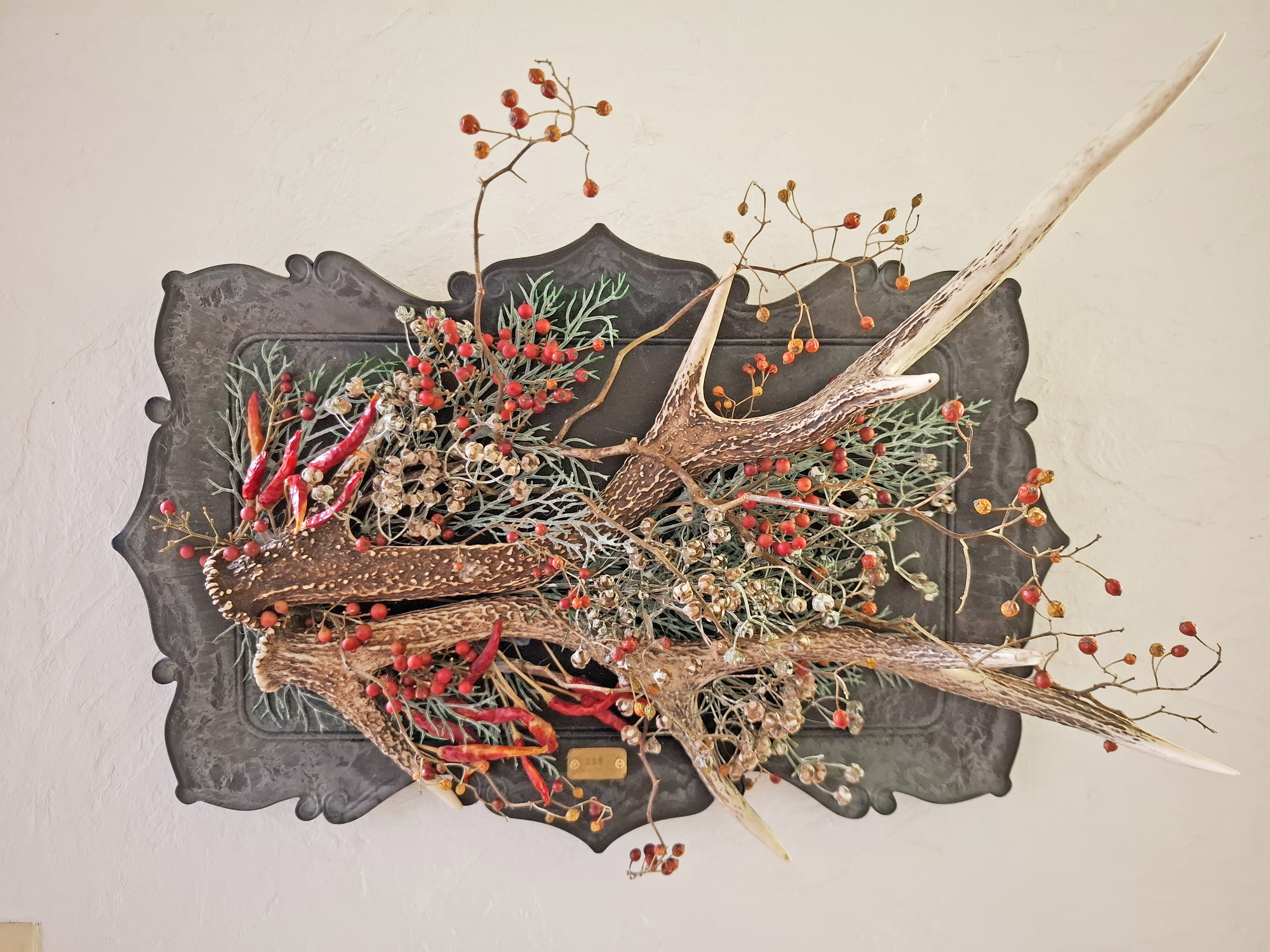 鹿角アート 【 歓び / よろこび 】壁面オブジェ